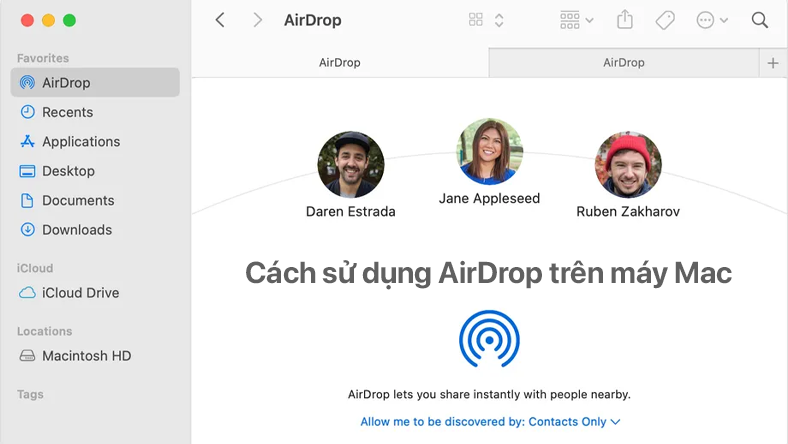 Cách sử dụng AirDrop trên máy MacBook