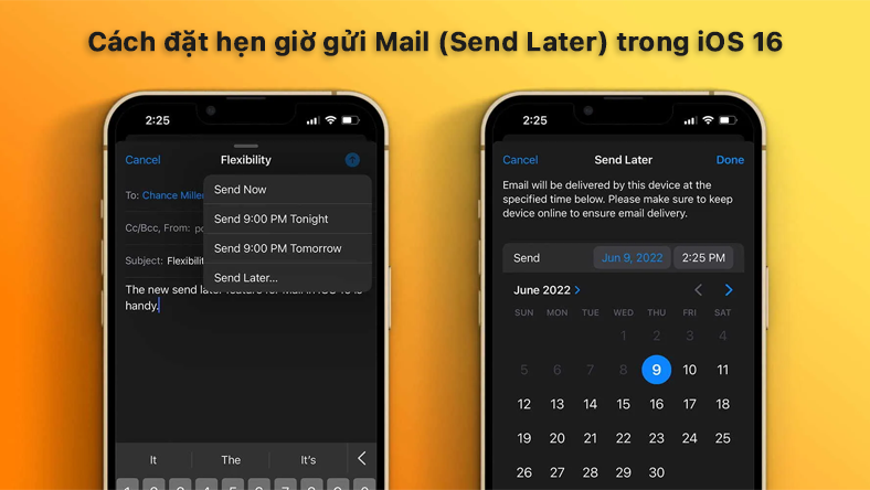 Cách đặt hẹn giờ gửi Mail (Send Later) trong iOS 16