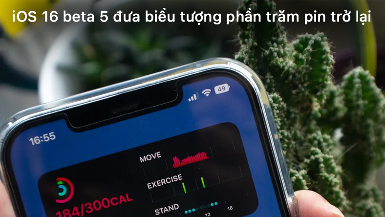 iOS 16 beta 5 đưa phần trăm pin trở lại