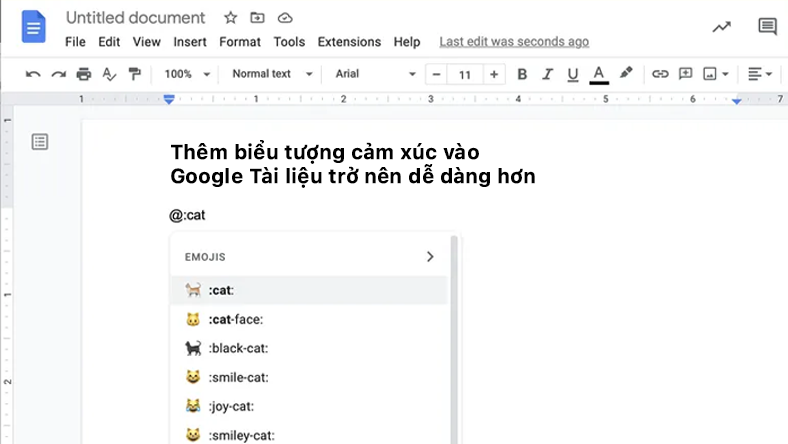 Thêm biểu tượng cảm xúc vào Google Tài liệu trở nên dễ dàng hơn