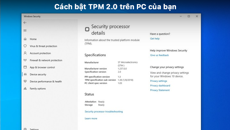 Cách bật TPM 2.0 trên PC của bạn