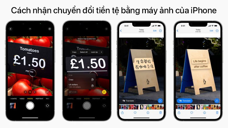 Cách nhận chuyển đổi tiền tệ bằng máy ảnh của iPhone