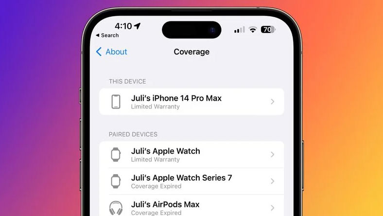Cách tìm thông tin bảo hành AppleCare cho thiết bị Apple của bạn