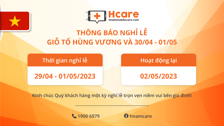 Thông báo lịch nghỉ lễ Giỗ Tổ Hùng Vương và 30/04 - 01/05