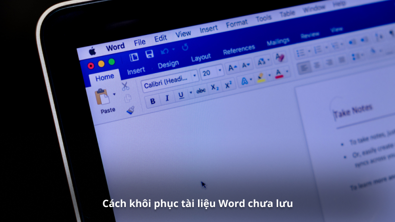 Cách khôi phục tài liệu Word chưa lưu