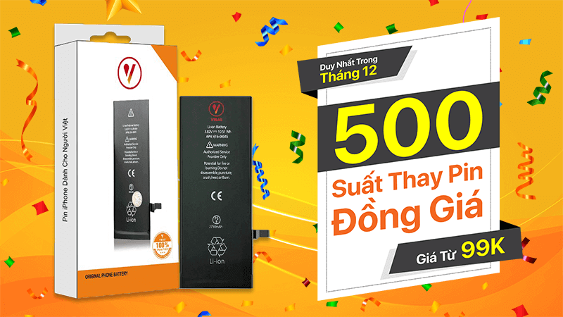 Chương trình thay pin đồng giá duy nhất trong tháng 12