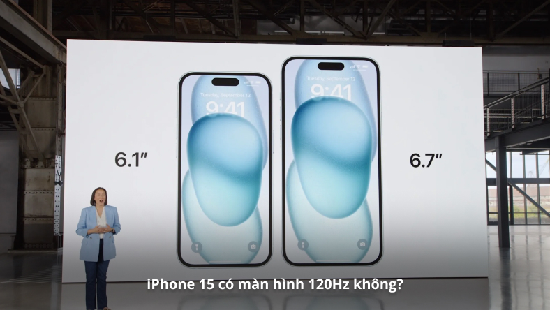 iPhone 15 có màn hình 120Hz không?