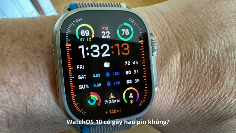 WatchOS 10 có gây hao pin không?