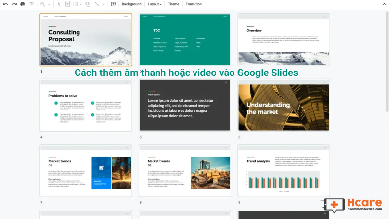 Cách thêm âm thanh hoặc video vào Google Slides