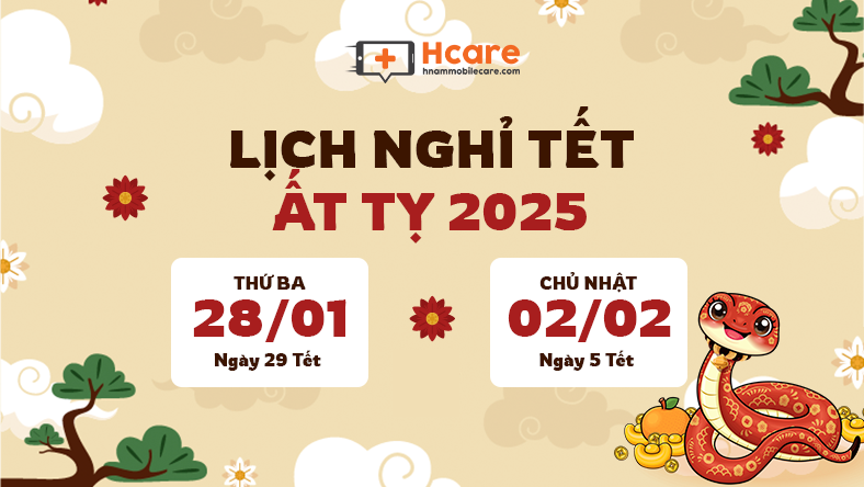 Hcare thông báo lịch nghỉ Tết Nguyên Đán Ất Tỵ 2025
