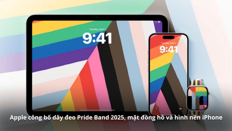 Apple công bố dây đeo Pride Band 2025, mặt đồng hồ và hình nền iPhone