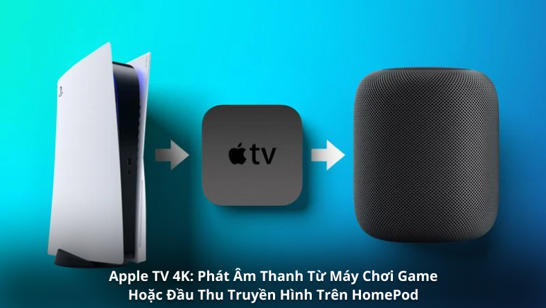 Apple TV 4K: Phát Âm Thanh Từ Máy Chơi Game Hoặc Đầu Thu Truyền Hình Trên HomePod