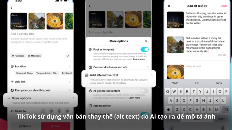 TikTok sử dụng văn bản thay thế (alt text) do AI tạo ra để mô tả ảnh