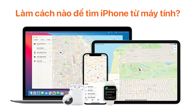 Làm cách nào để tìm iPhone từ máy tính?