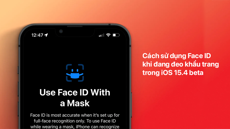 Cách sử dụng Face ID khi đang đeo khẩu trang trong iOS 15.4 beta