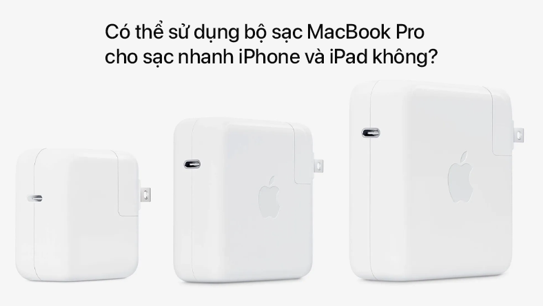 Có thể sử dụng bộ sạc MacBook Pro cho sạc nhanh iPhone và iPad không?