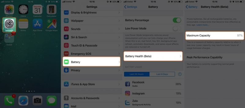 Các thao tác kiểm tra pin đơn giản bằng Battery Health