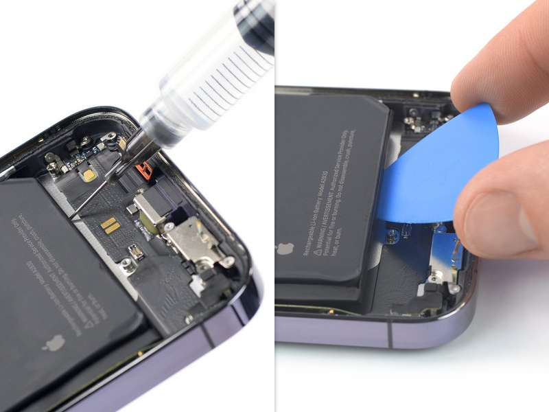 Bước 13. Lấy keo pin bị đứt iPhone 14 Pro Max