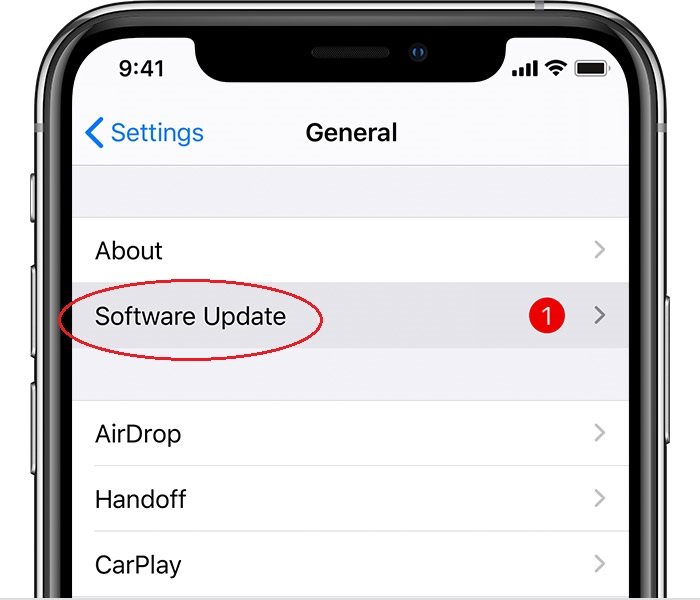 Cập nhật phiên bản mới có thể giúp  khắc phục sự cố iPhone X bị màn hình xanh