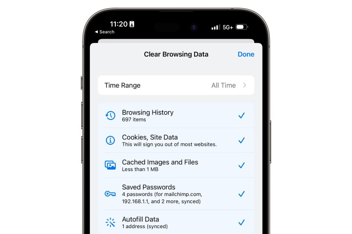 iPhone-Chrome-clear-browsing-data-screen