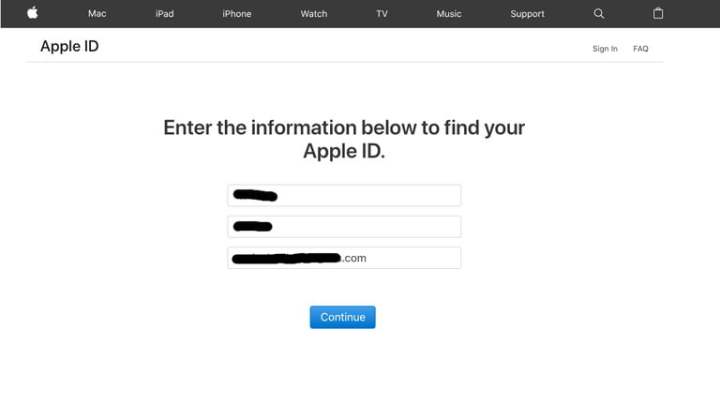 Quên mật khẩu ID Apple