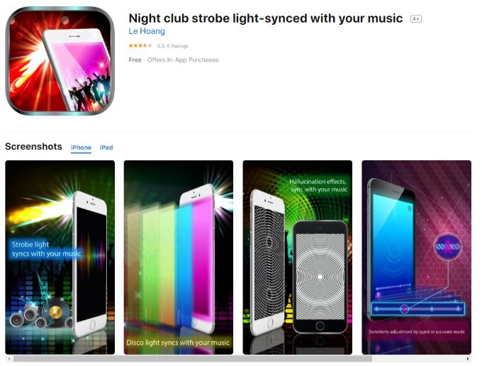 App đèn nháy theo nhạc iPhone
