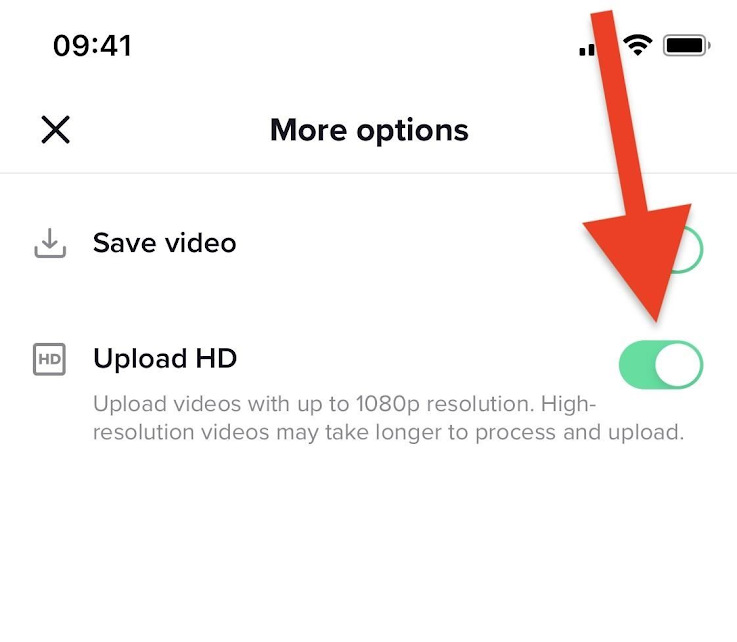 Nhấn vào More Options để thay đổi và chọn chất lượng HD cho video 2