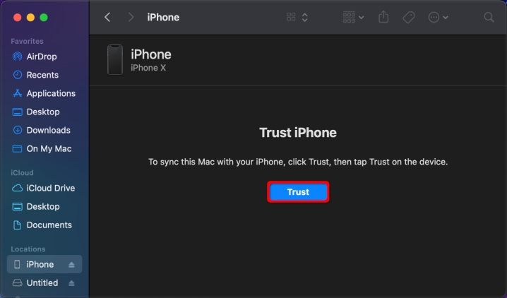 Finder Trust iPhone