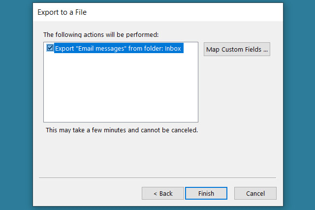 Outlook-Export-csv-Confirm-Finish
