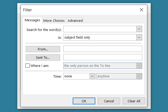 Outlook-Export-Filter
