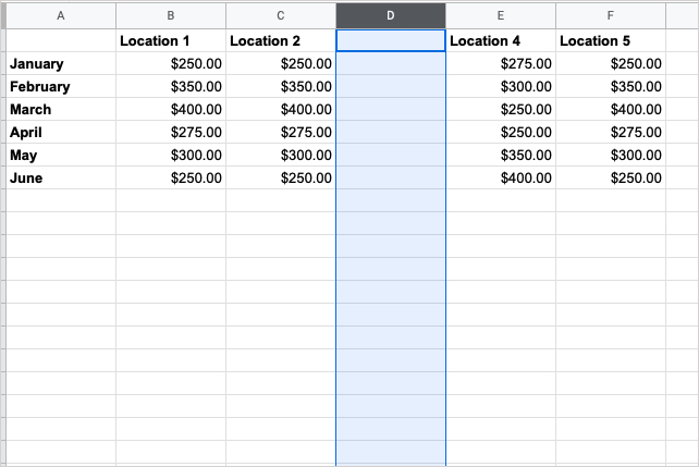 Google-Sheets-One-Column-Inserted