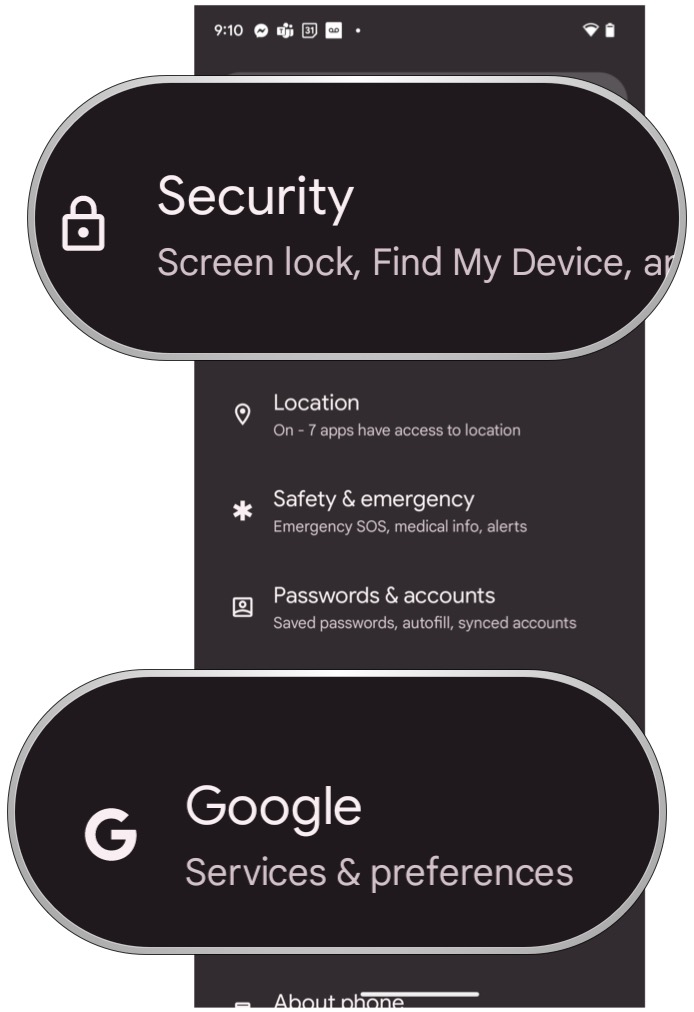 android-13-settings-security-google