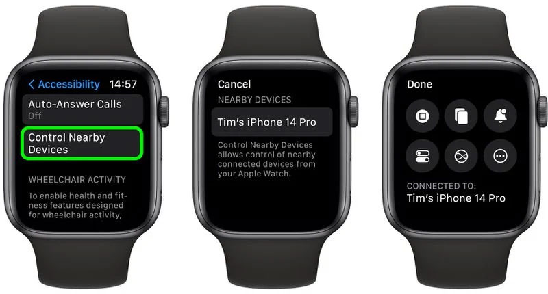 Điều khiển iPhone bằng Apple Watch