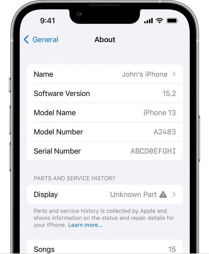 iOS 15.2 sẽ hiển thị lịch sử sửa chữa và linh kiện thay thế