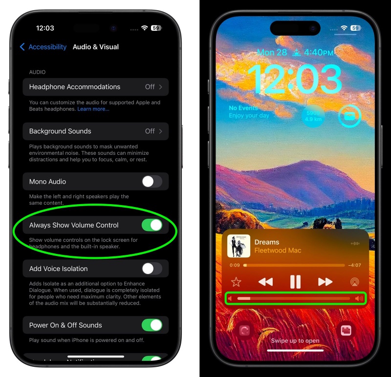 iOS 18.2: Mang thanh trượt âm lượng trở lại màn hình khóa iPhone