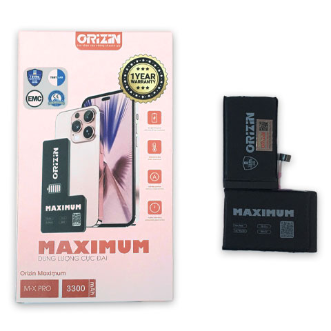 Pin iPhone X chính hãng Orizin Max dung lượng cao, đem đến thời gian sử dụng 8 - 9 tiếng liên tục