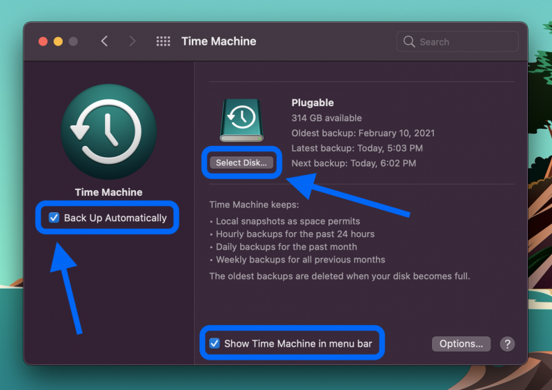 Cách sao lưu Mac với Time Machine