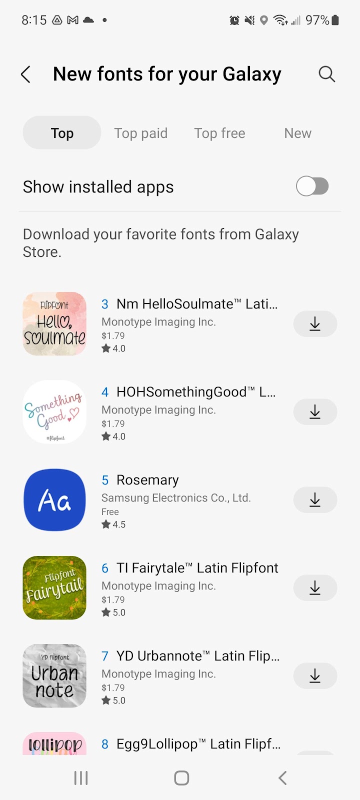 New fonts for your Galaxy