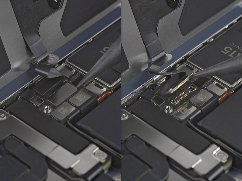 Bước 7. Ngắt kết nối đầu cáp sạc không dây với bảng mạch iPhone 14 Plus