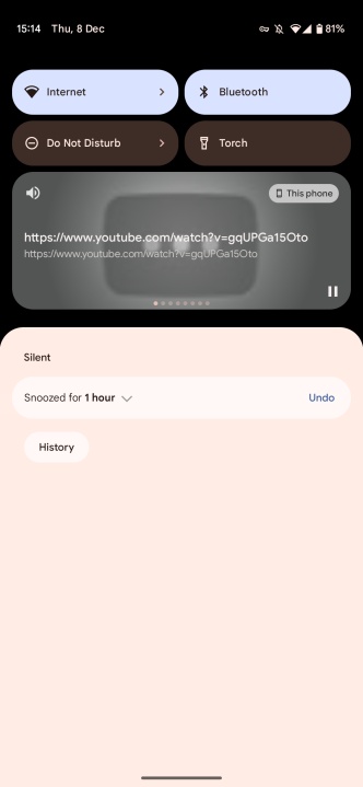 Youtube trong bóng thông báo trên Android