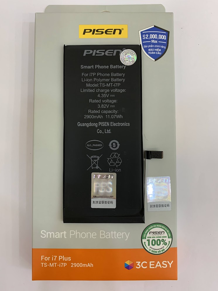 Thay pin iPhone 7 Plus chính hãng Pisen