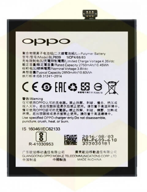Thay pin OPPO F1 Plus
